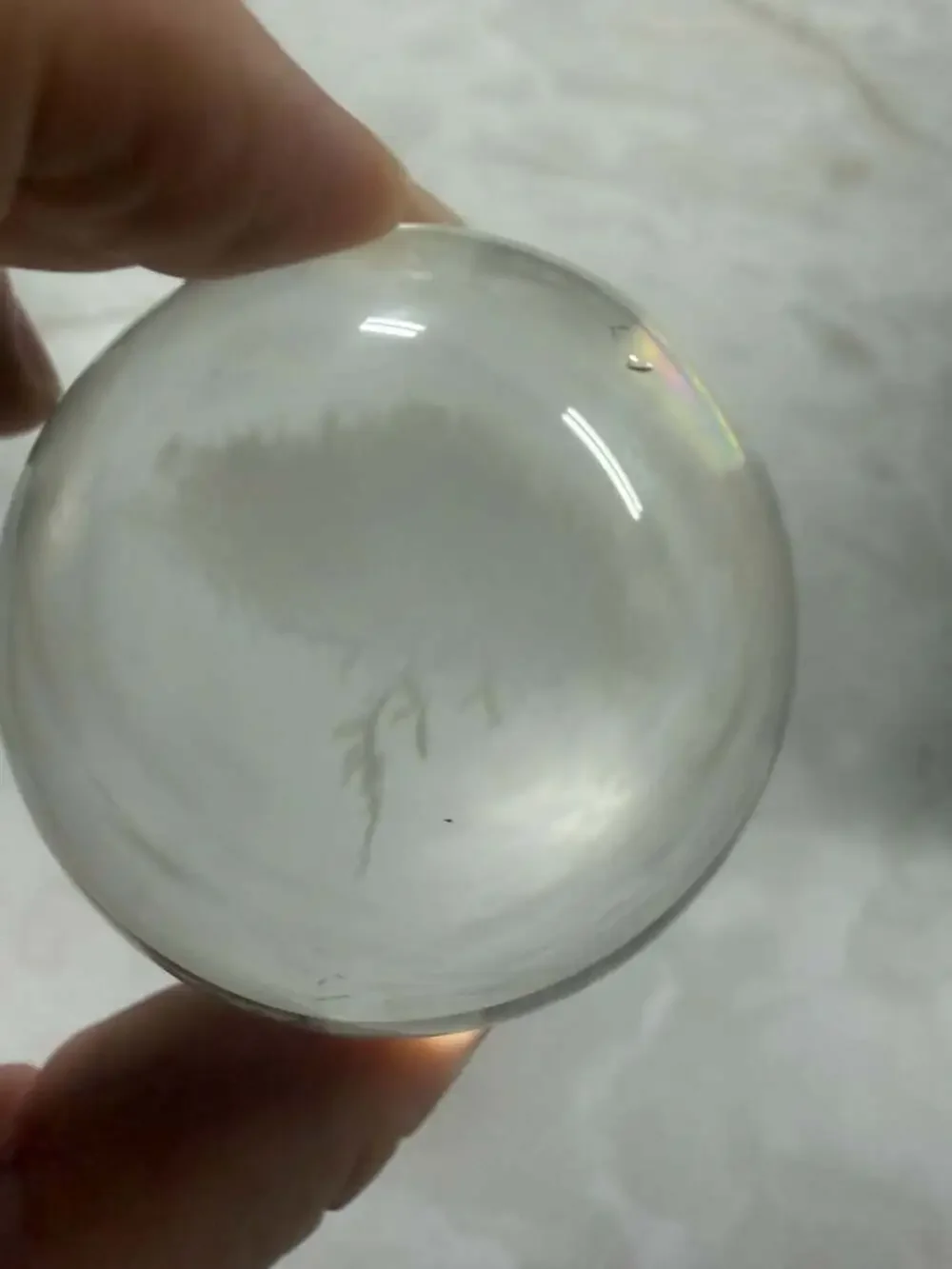3D Laser-Engraved Tree of Life Glass Paperweight with Silver Tone Stand